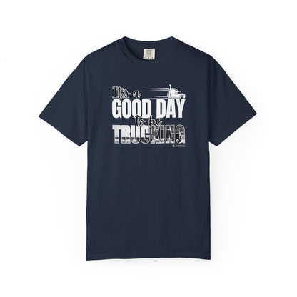 Trucking T-shirt, Truckers Tee, Highway Driver Shirt, On The Road Top, Unisex Tee, Comfortable Garment-Dyed Shirt