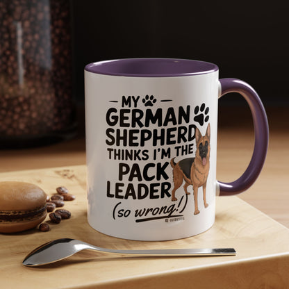 Funny German Shepherd Coffee Mug, Dog Lover Gift, Pet Owner Mug, Pack Leader Humor, 11oz, 15oz