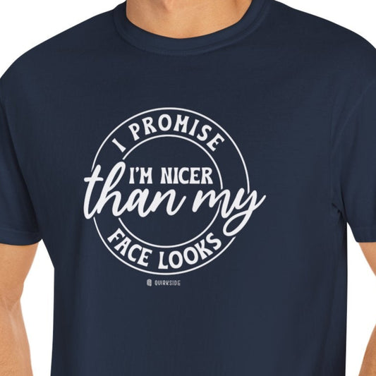 Funny Nice Person Inside Statement, Unisex Garment-Dyed T-shirt, Humorous Tee, Sarcastic Graphic Shirt, Unique Gift Idea, Cool Top - Quirkside Creations