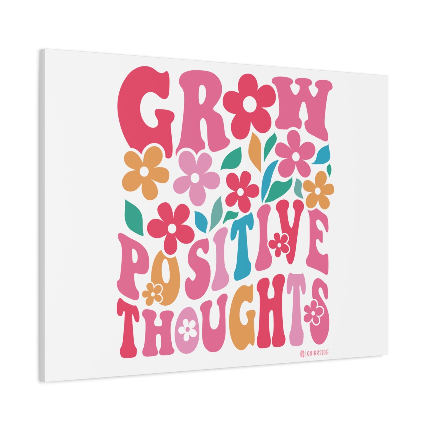 Positive Thoughts Canvas Wall Art, Grow Positive Thoughts Home Decor, Flower Wall Decor, Gift for Encouragement, Motivational Artwork, [...]