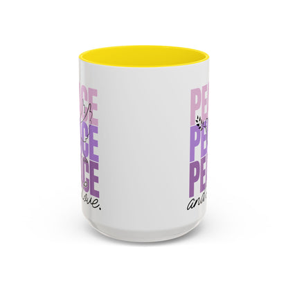 Peace and Love Accent Mug