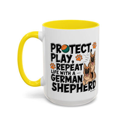 German Shepherd Lover's Accent Coffee Mug - Perfect Gift for Dog Owners, Pet Lovers, Birthdays, Holidays, Home Decor