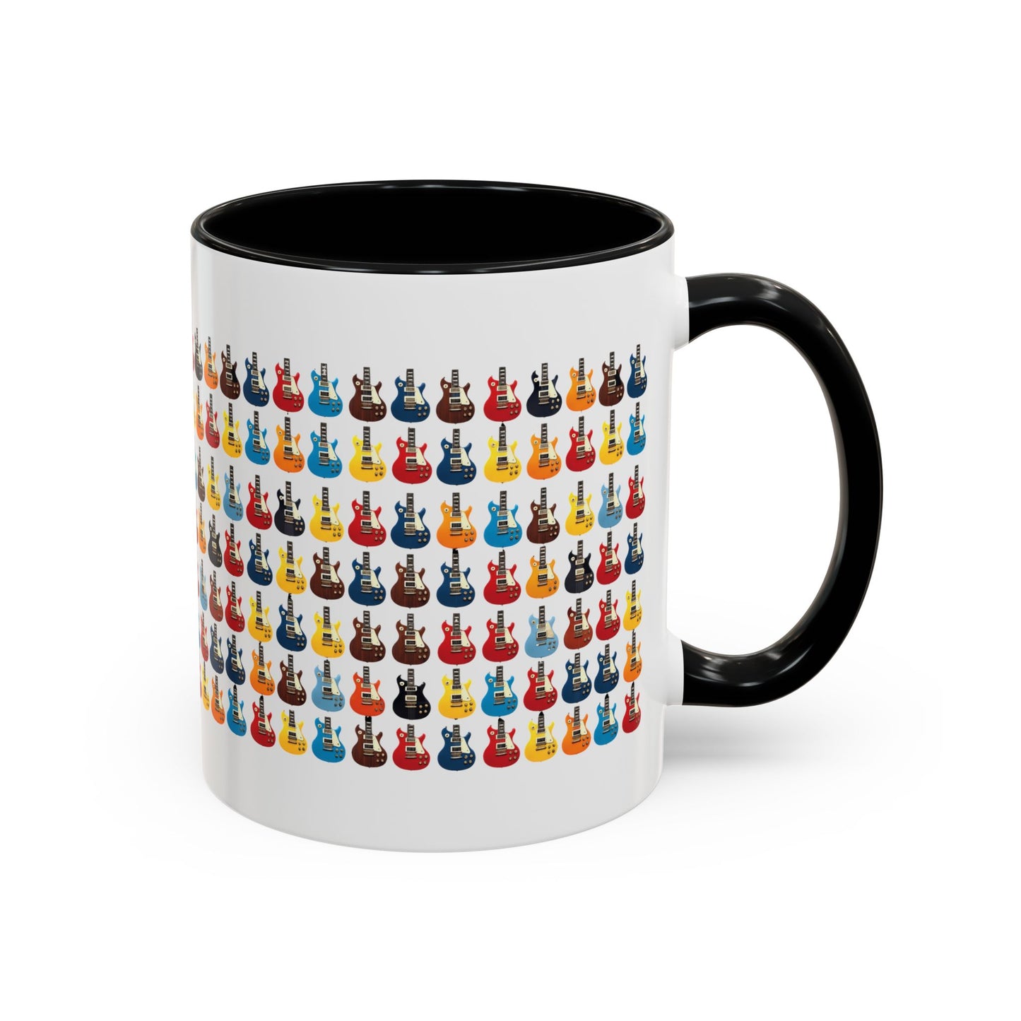 Coffee Mug - Wall of Guitars Design - Music Lover Gift