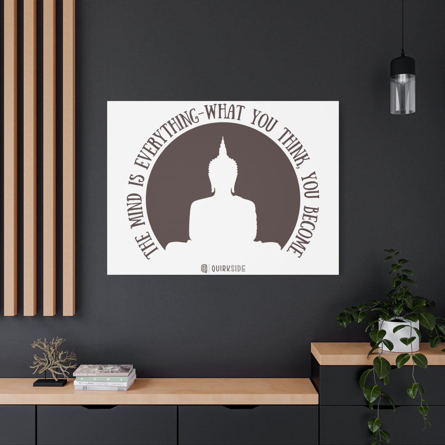 Mindfulness Buddha Canvas Art, Inspirational Wall Decor, Meditation Quote Print, Zen Home Decor, Gift for Yogis and Mindfulness Lovers