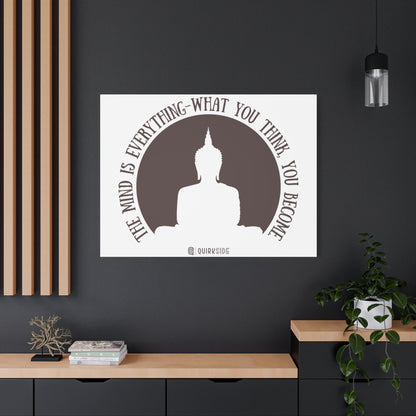 Mindfulness Buddha Canvas Art, Inspirational Wall Decor, Meditation Quote Print, Zen Home Decor, Gift for Yogis and Mindfulness Lovers