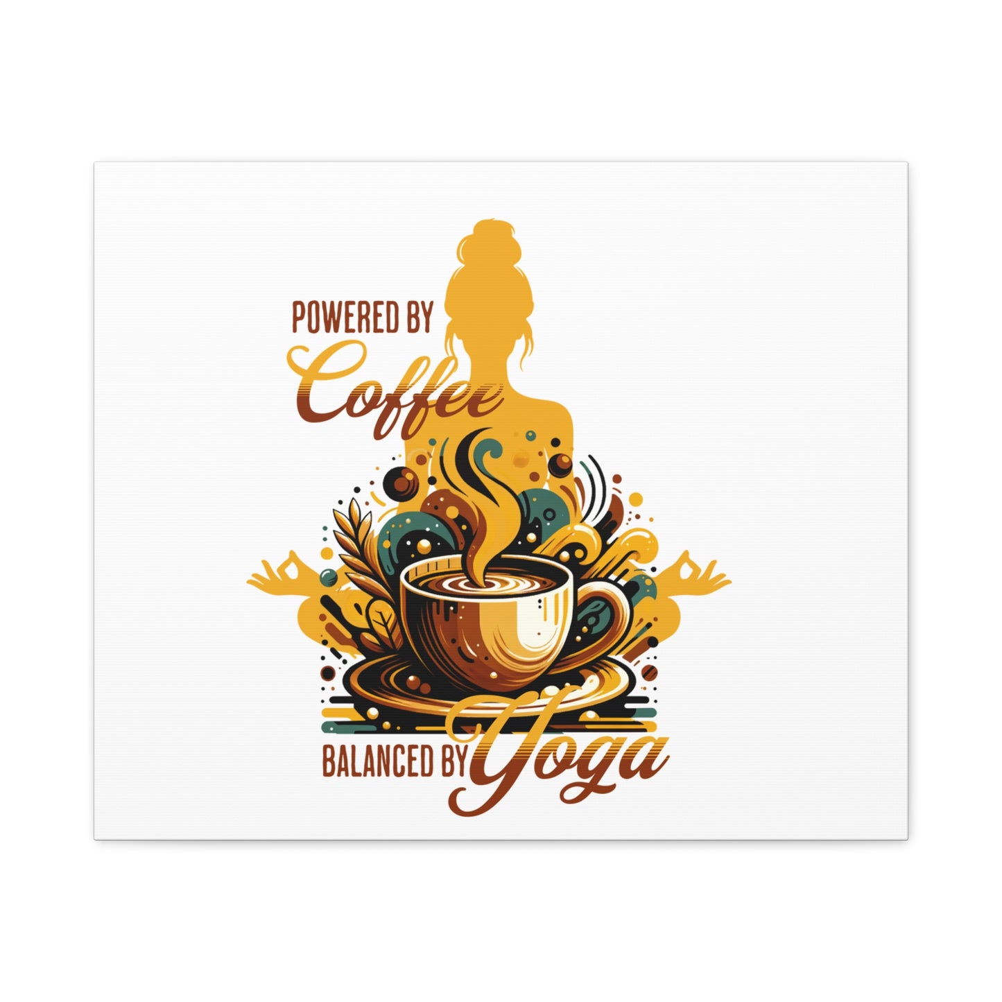 Yoga and Coffee Wall Art, Inspirational Canvas Print, Home Decor for Yogis, Gift for Coffee Lovers, Motivational Artwork, Office Decoration