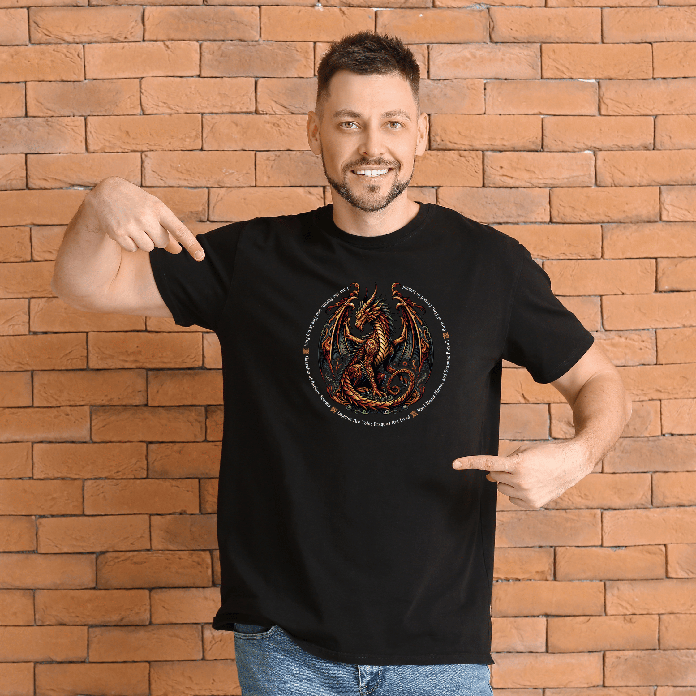 Dragon Power Unisex T-shirt, Magical Inner Strength Statement Tee, Mythical Legend Apparel, Inspirational Dragon Tee, Power of Fire Tee - Quirkside Creations