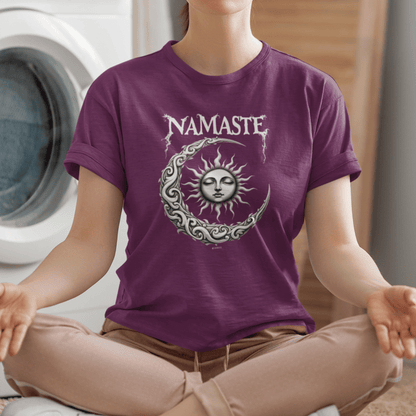 Namastay Gothic Moon Unisex T-shirt, Sanskrit Greeting Tee, Moon Phases Shirt, Spiritual Clothing, Boho Top