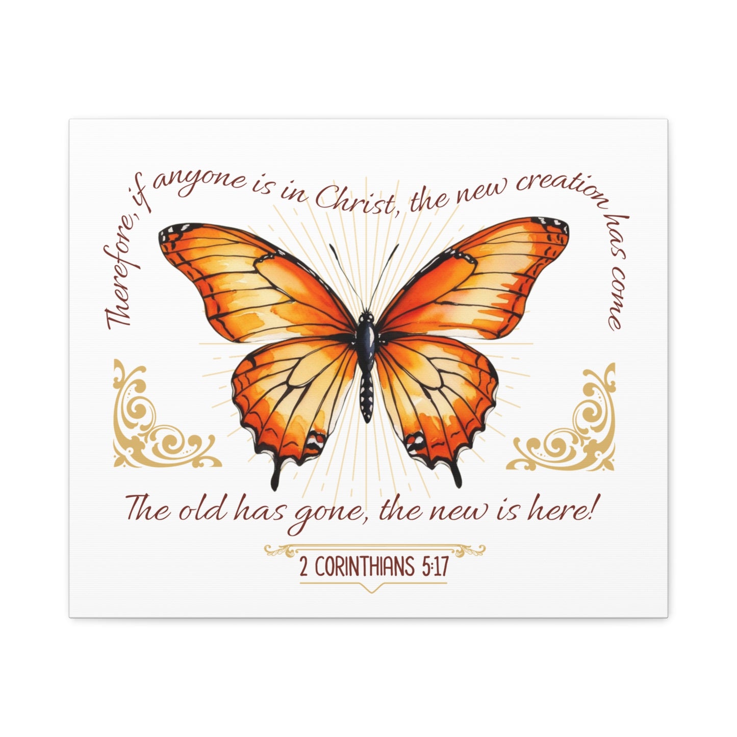 Butterfly Wall Art, Inspirational Canvas Print, Christian Home Decor, Gift for Religious Celebrations, Motivational Artwork
