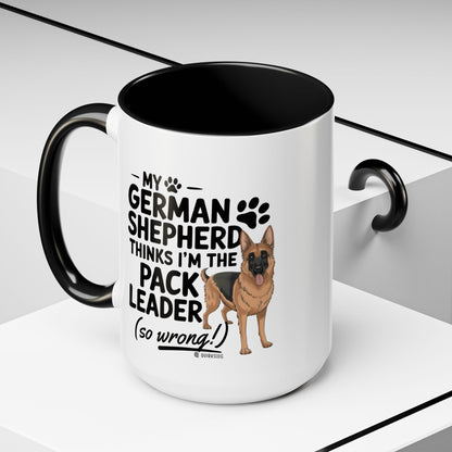 Funny German Shepherd Coffee Mug, Dog Lover Gift, Pet Owner Mug, Pack Leader Humor, 11oz, 15oz