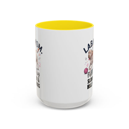 Lab Mom Coffee Mug - Fueled by Slobber & Belly Rubs, Dog Lover Gift, Pet Owner Coffee Cup, Personalized Dog Mom Mug, Cute Animal Mug