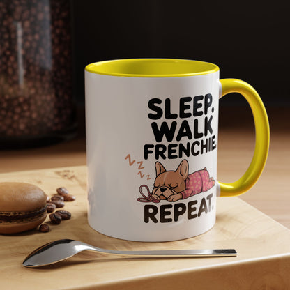 French Bulldog Coffee Mug with Cute Sleepy Design, Dog Lover Gift, Humorous Mug, Pet Owner Essentials, Frenchie Appreciation