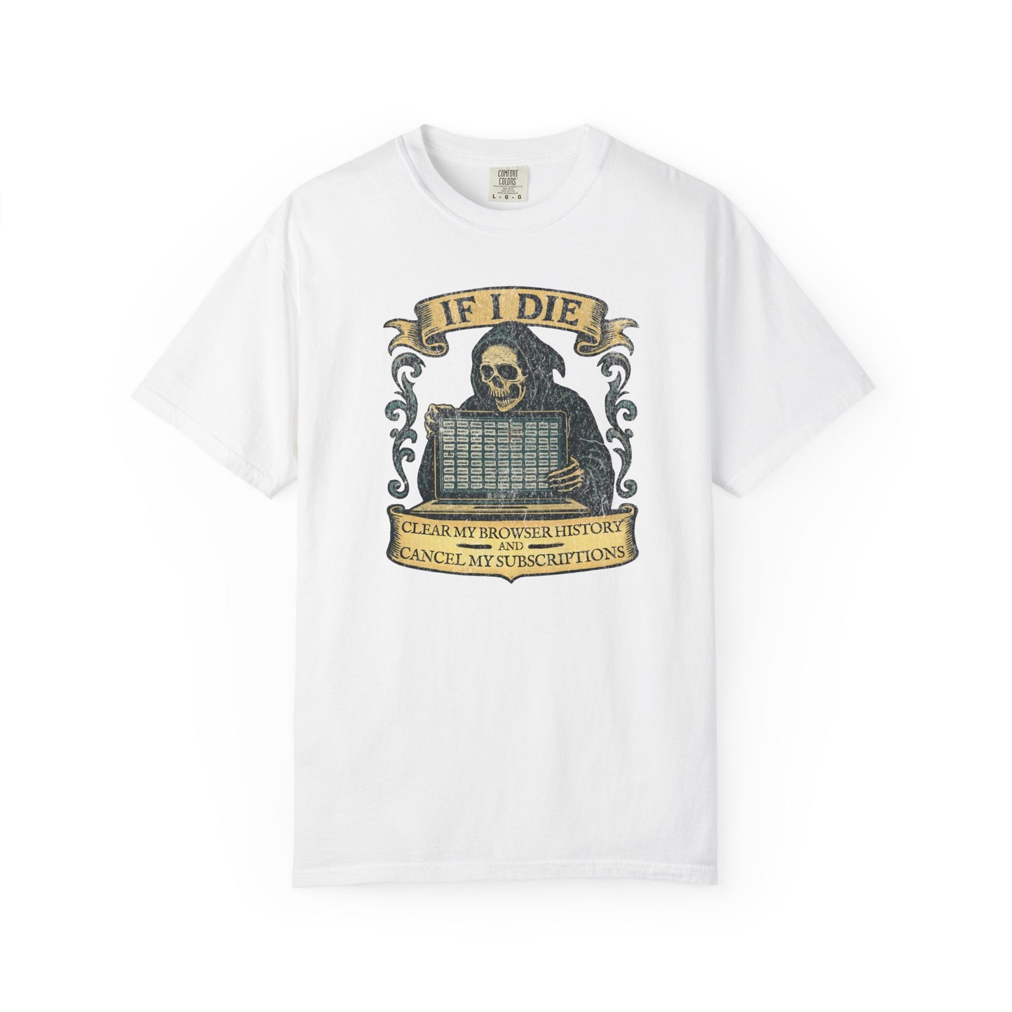 Grim Reaper Graphic Tee, Funny Death T-Shirt, If I Die Shirt, Halloween Gift, Unisex Casual Top