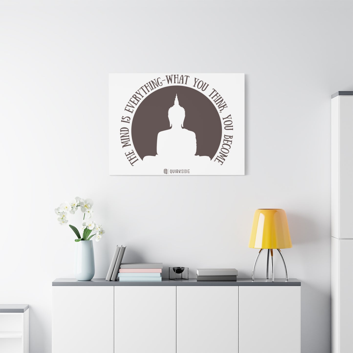 Mindfulness Buddha Canvas Art, Inspirational Wall Decor, Meditation Quote Print, Zen Home Decor, Gift for Yogis and Mindfulness Lovers