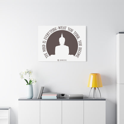 Mindfulness Buddha Canvas Art, Inspirational Wall Decor, Meditation Quote Print, Zen Home Decor, Gift for Yogis and Mindfulness Lovers