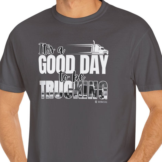 Trucking T-shirt, Truckers Tee, Highway Driver Shirt, On The Road Top, Unisex Tee, Comfortable Garment-Dyed Shirt