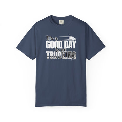 Trucking T-shirt, Truckers Tee, Highway Driver Shirt, On The Road Top, Unisex Tee, Comfortable Garment-Dyed Shirt