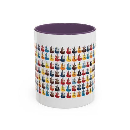 Coffee Mug - Wall of Guitars Design - Music Lover Gift