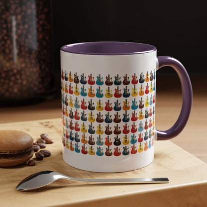 Coffee Mug - Wall of Guitars Design - Music Lover Gift