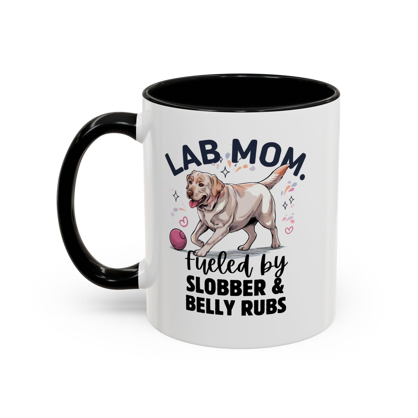 Lab Mom Coffee Mug - Fueled by Slobber & Belly Rubs, Dog Lover Gift, Pet Owner Coffee Cup, Personalized Dog Mom Mug, Cute Animal Mug