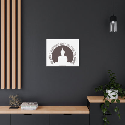 Mindfulness Buddha Canvas Art, Inspirational Wall Decor, Meditation Quote Print, Zen Home Decor, Gift for Yogis and Mindfulness Lovers