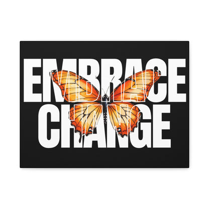Butterfly Embrace Change Canvas Art, Motivational Wall Decor, Inspirational Gift for Home, Office, Art Print for Transformation