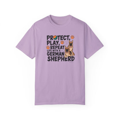 German Shepherd Dog Lover Unisex Garment-Dyed T-shirt, Parent Gift, Funny Dog Tee, Dog Mom Shirt, Gift for Dog Lovers