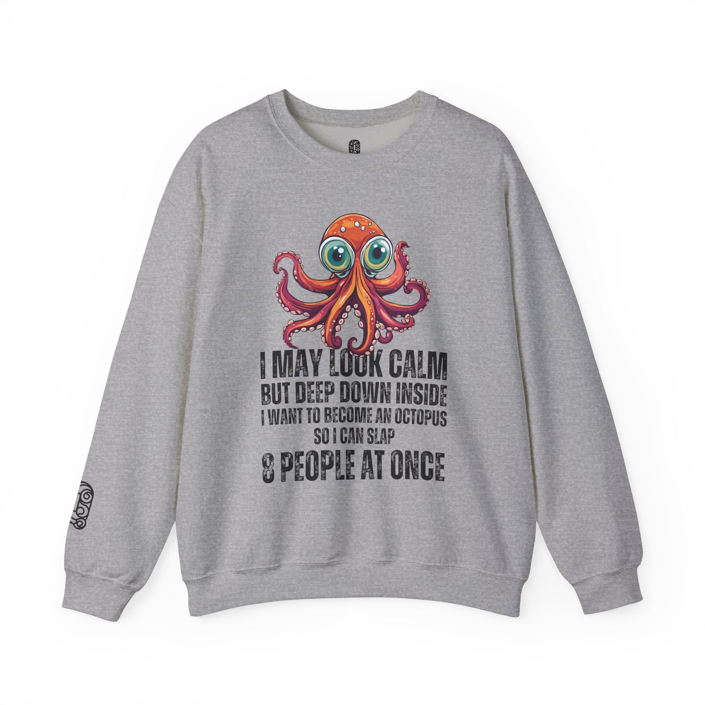 Octopus-themed Sweatshirt, Funny Unisex Crewneck Jumper, Quirky Humor Top, Stand Out Clothing, Hilarious Gift for Men and Women - Quirkside Creations