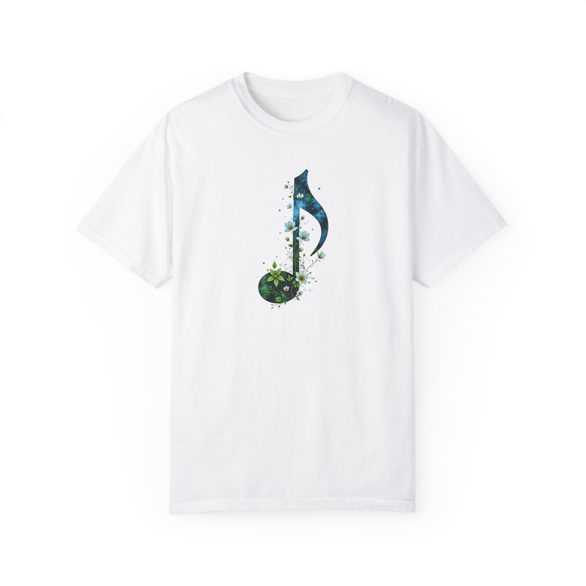 Music and Nature Unisex T-shirt, Rhythm Bloom Design, Music Lover Gift, Nature Enthusiast Tee, Festival Shirt, Botanical Graphic Tee