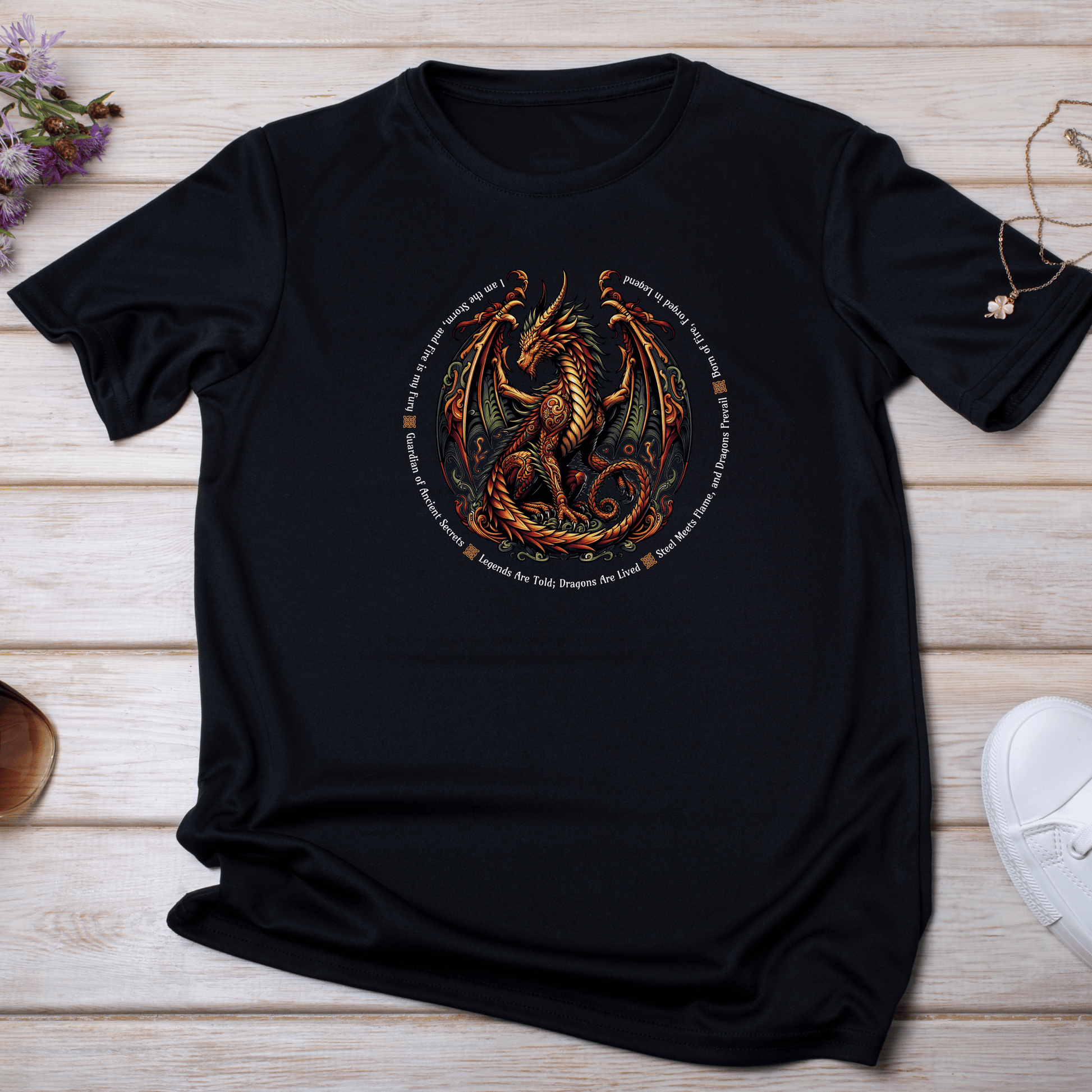 Dragon Power Unisex T-shirt, Magical Inner Strength Statement Tee, Mythical Legend Apparel, Inspirational Dragon Tee, Power of Fire Tee - Quirkside Creations