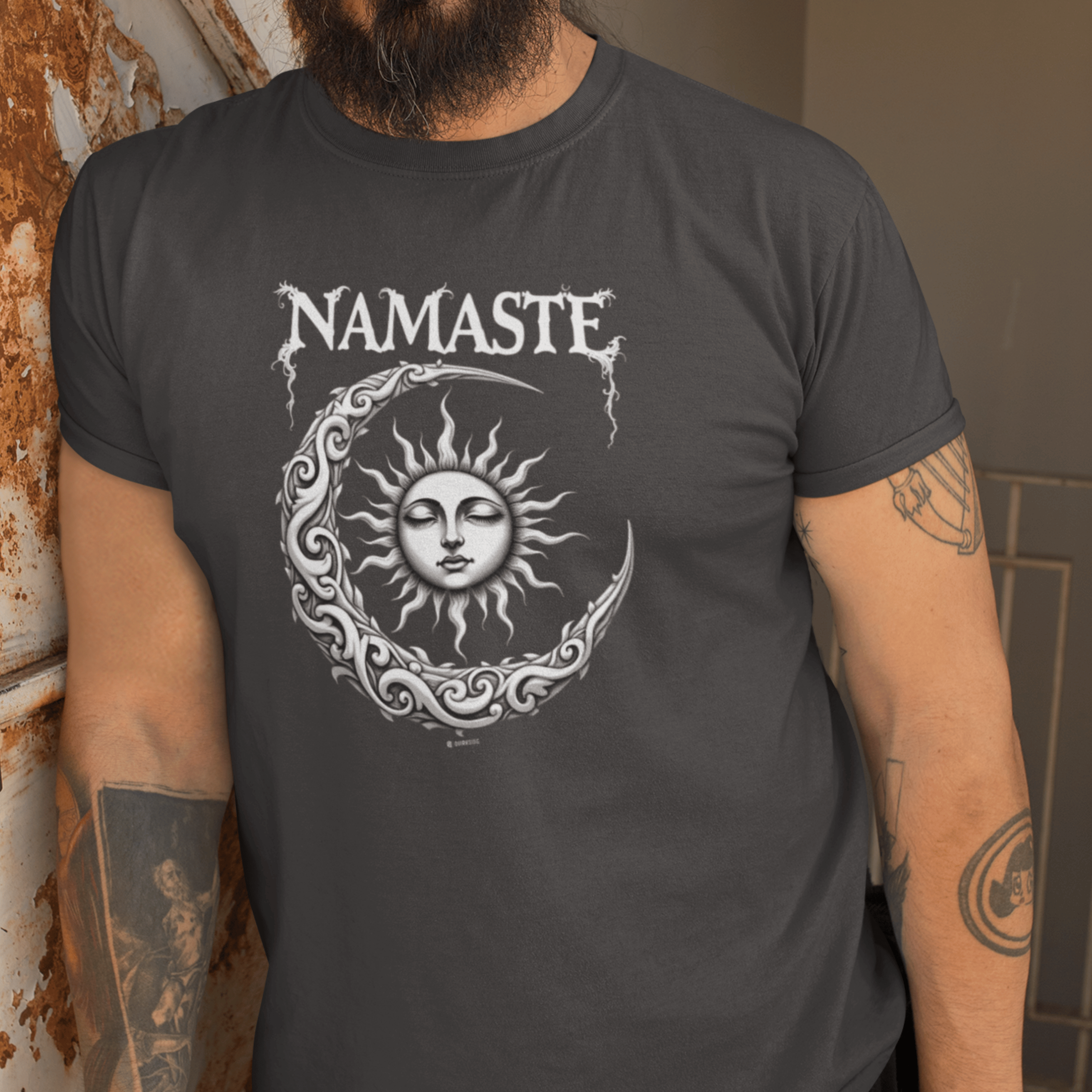 Namastay Gothic Moon Unisex T-shirt, Sanskrit Greeting Tee, Moon Phases Shirt, Spiritual Clothing, Boho Top