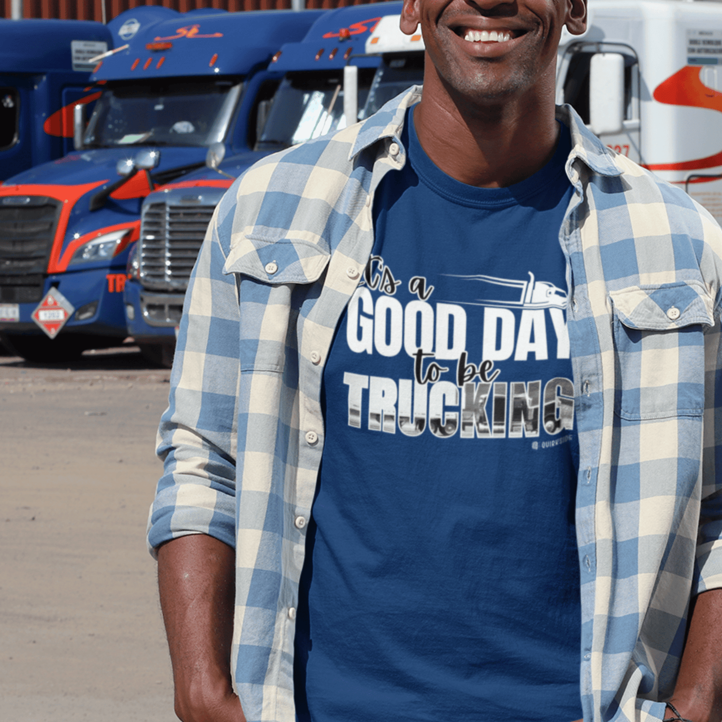 Trucking T-shirt, Truckers Tee, Highway Driver Shirt, On The Road Top, Unisex Tee, Comfortable Garment-Dyed Shirt