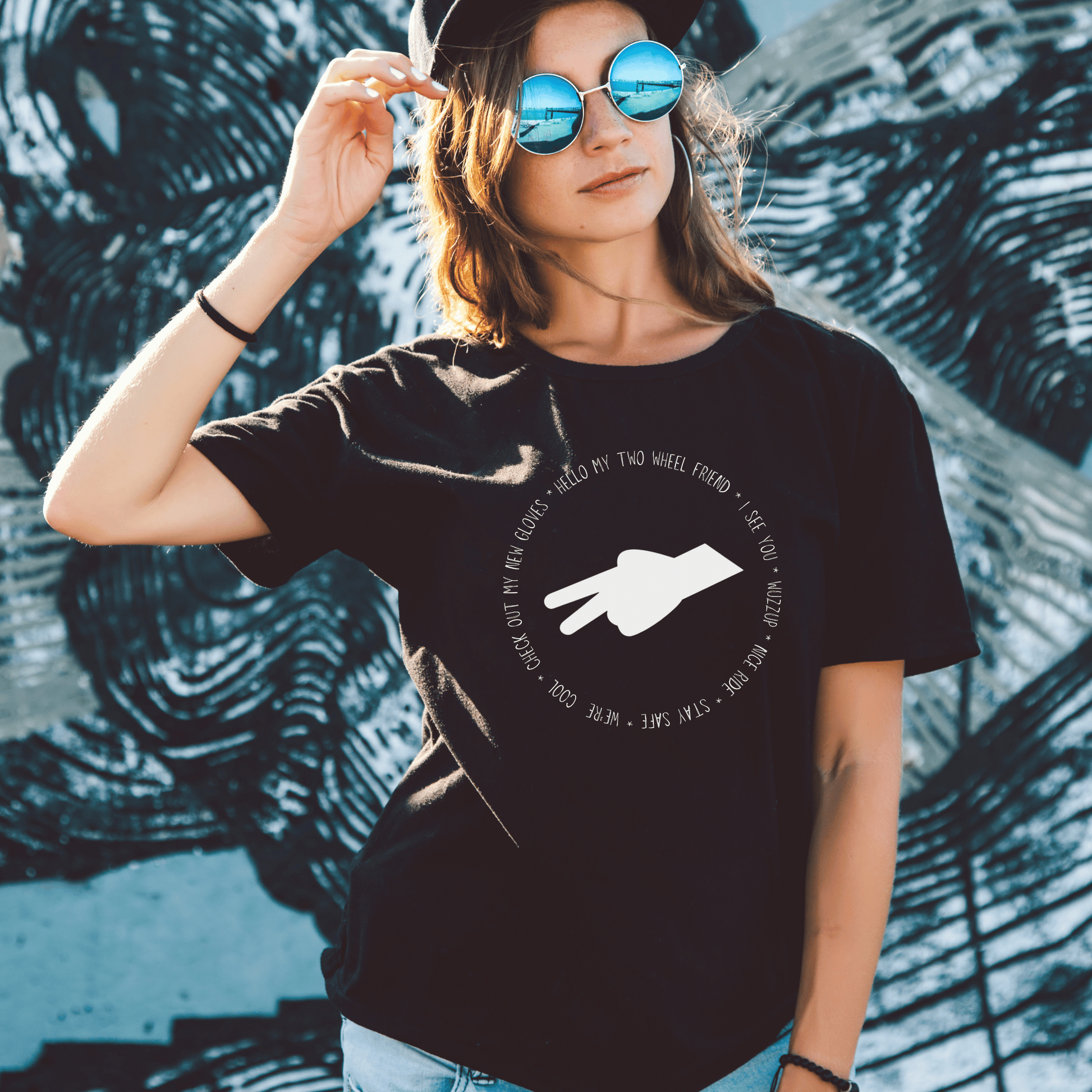 Biker Wave T-shirt, Motorcycle Enthusiast Tee, Unisex Garment-Dyed Top, Motorbike Gift Shirt, Respectful Biker Apparel - Quirkside Creations