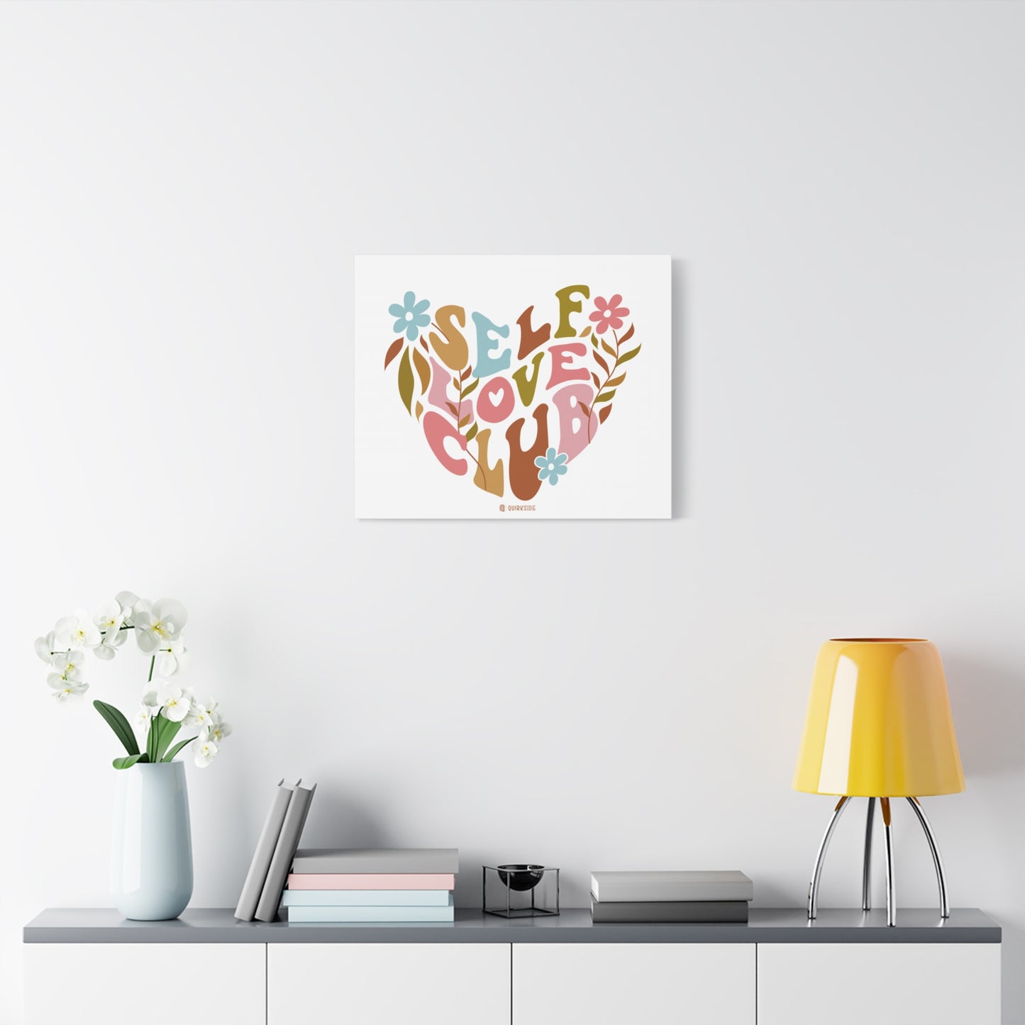 Self Love Club Canvas Art | Inspirational Wall Decor, Gift for Friends, Home and Office Decoration, Positive Vibes