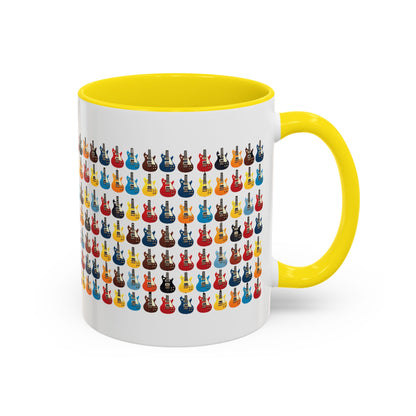 Coffee Mug - Wall of Guitars Design - Music Lover Gift