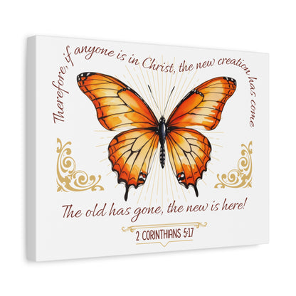 Butterfly Wall Art, Inspirational Canvas Print, Christian Home Decor, Gift for Religious Celebrations, Motivational Artwork