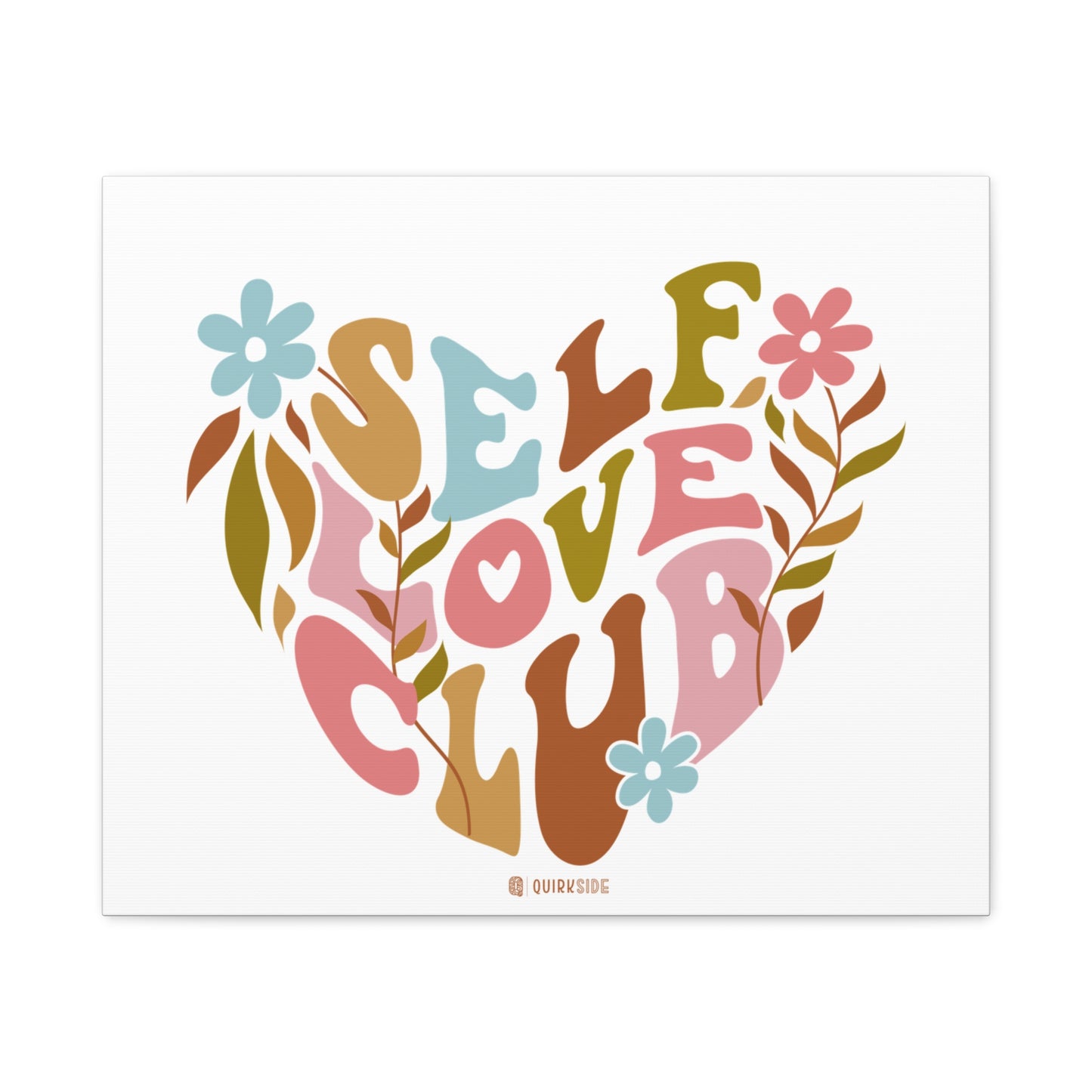 Self Love Club Canvas Art | Inspirational Wall Decor, Gift for Friends, Home and Office Decoration, Positive Vibes