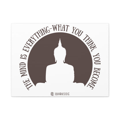 Mindfulness Buddha Canvas Art, Inspirational Wall Decor, Meditation Quote Print, Zen Home Decor, Gift for Yogis and Mindfulness Lovers