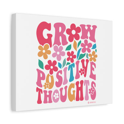 Positive Thoughts Canvas Wall Art, Grow Positive Thoughts Home Decor, Flower Wall Decor, Gift for Encouragement, Motivational Artwork, [...]