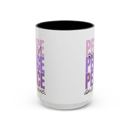 Peace and Love Accent Mug
