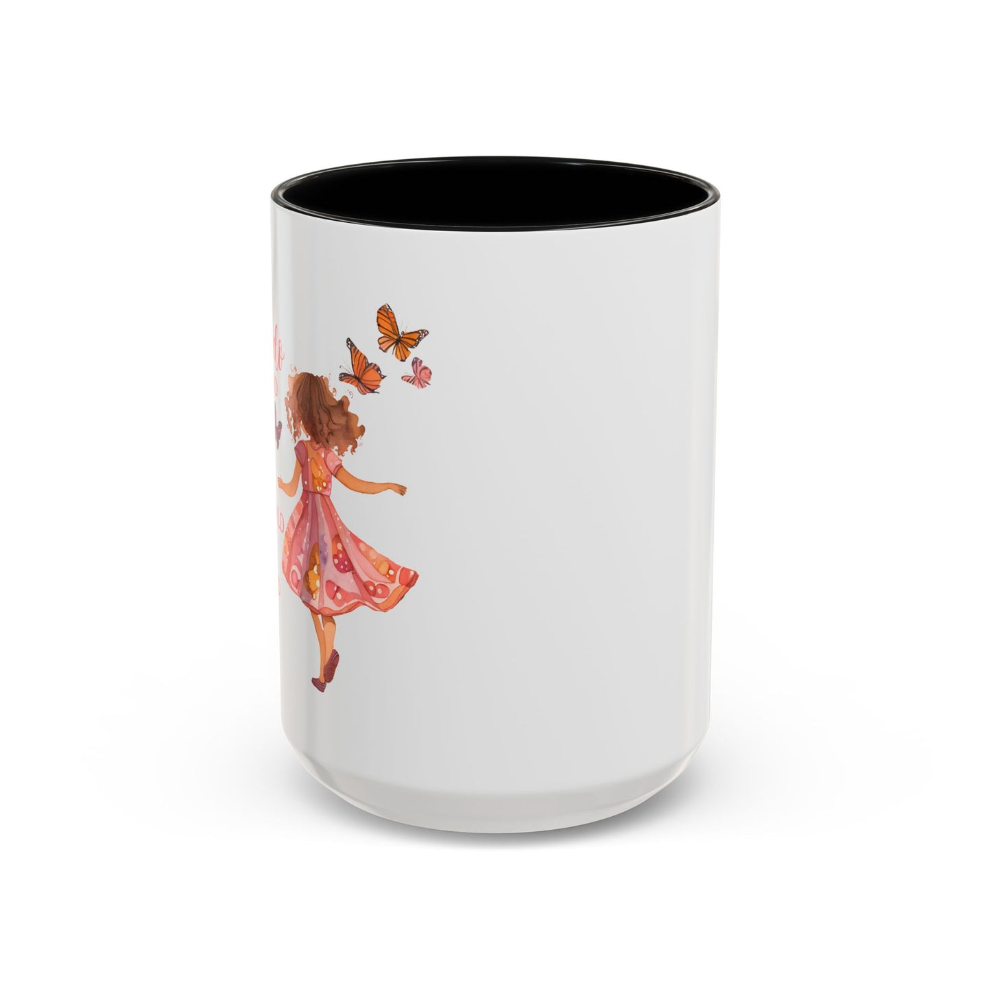 Whimsical Butterfly Accent Coffee Mug, Floral Mug, Gift for Her, Boho Decor, Butterfly Lovers, Inspirational Coffee Cup