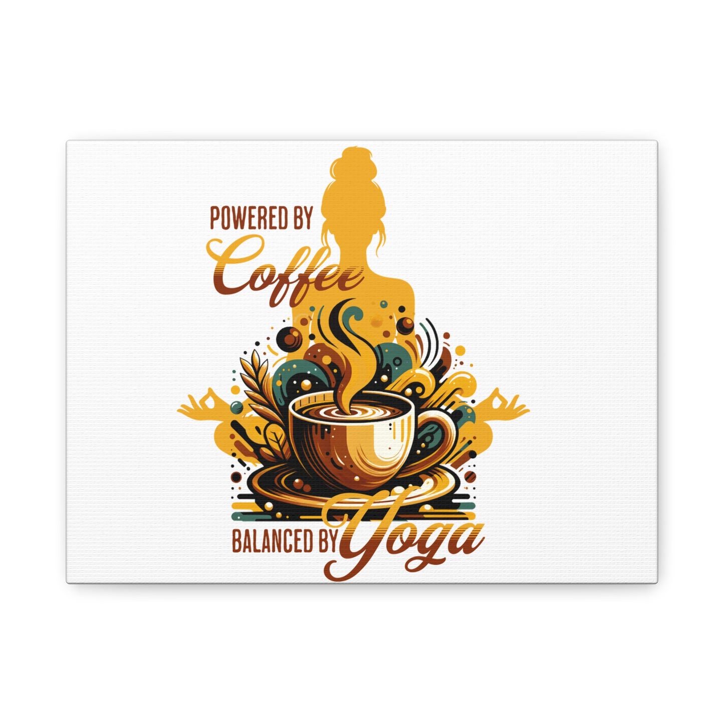 Yoga and Coffee Wall Art, Inspirational Canvas Print, Home Decor for Yogis, Gift for Coffee Lovers, Motivational Artwork, Office Decoration