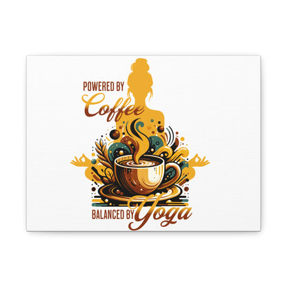 Yoga and Coffee Wall Art, Inspirational Canvas Print, Home Decor for Yogis, Gift for Coffee Lovers, Motivational Artwork, Office Decoration