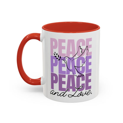 Peace and Love Accent Mug