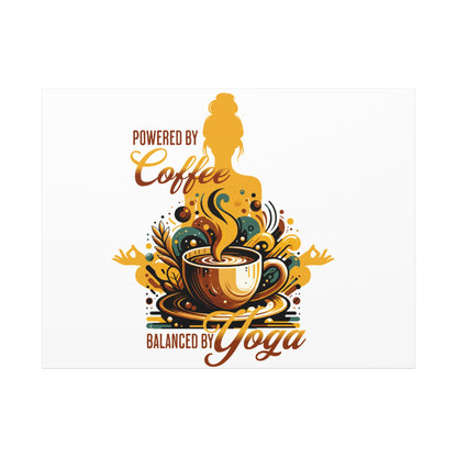 Yoga and Coffee Wall Art, Inspirational Canvas Print, Home Decor for Yogis, Gift for Coffee Lovers, Motivational Artwork, Office Decoration