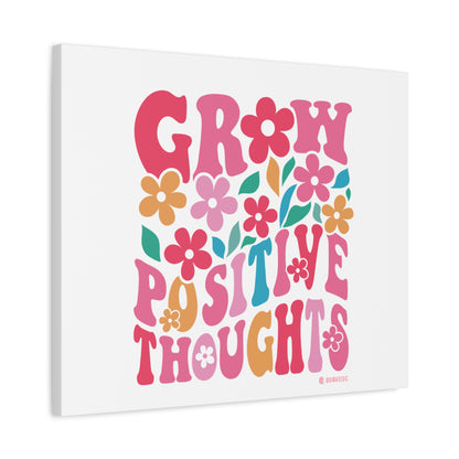 Positive Thoughts Canvas Wall Art, Grow Positive Thoughts Home Decor, Flower Wall Decor, Gift for Encouragement, Motivational Artwork, [...]
