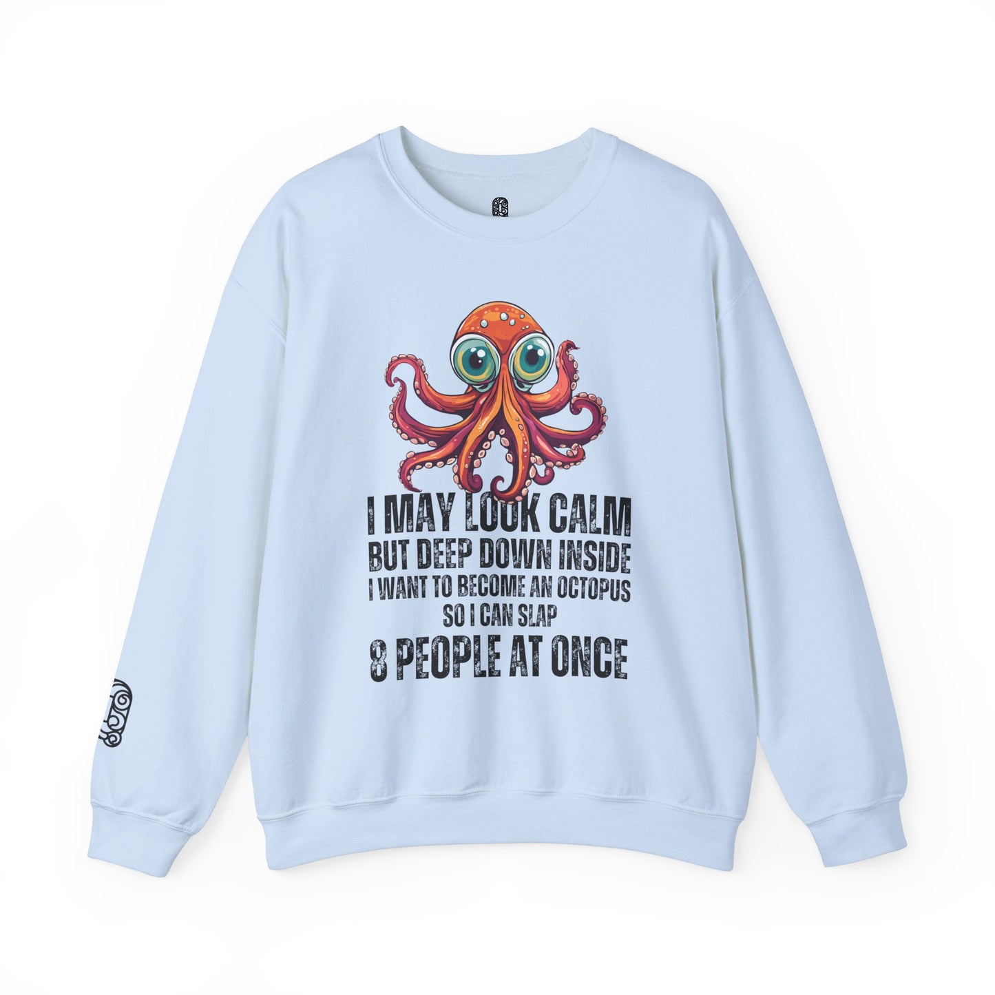 Octopus-themed Sweatshirt, Funny Unisex Crewneck Jumper, Quirky Humor Top, Stand Out Clothing, Hilarious Gift for Men and Women - Quirkside Creations