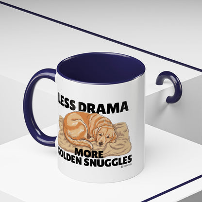 Golden Snuggles Coffee Mug - Less Drama More Snuggles, Dog Lover Gift, Perfect for Home, Funny Dog Mug, Pet Owner Treat