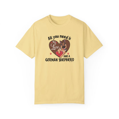 German Shepherd Dog Lover Unisex Garment-Dyed T-shirt, Parent Gift, Funny Dog Tee, Dog Mom Shirt, Gift for Dog Lovers