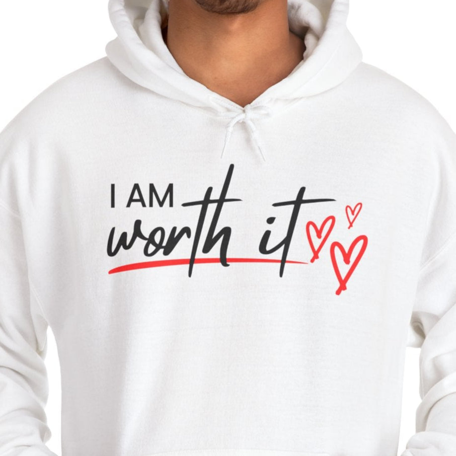 Empowerment Graphic Hoodie, Self Worth Sweatshirt, You Are Worth It Pullover, Inspirational Unisex Hoodie, Motivational Graphic Jumper - Quirkside Creations